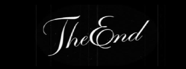 THE END WHITE ON BLACK