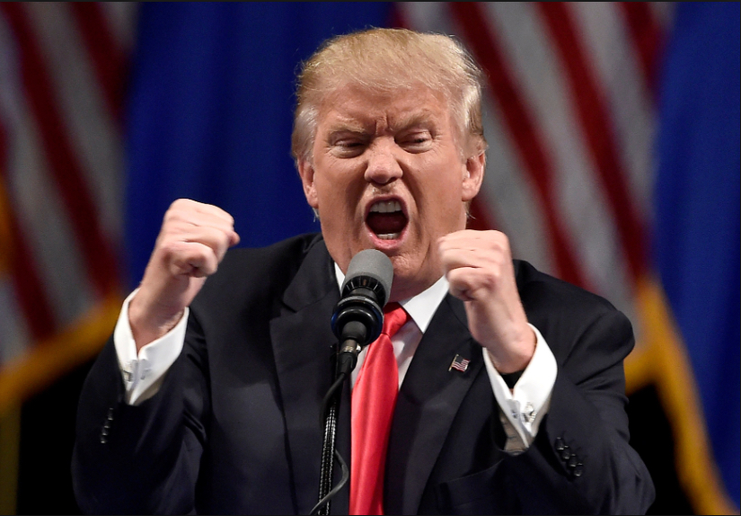 ANGRY TRUMP SHOT FISTS UP